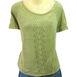 Norton & Co short sleeve green sweater